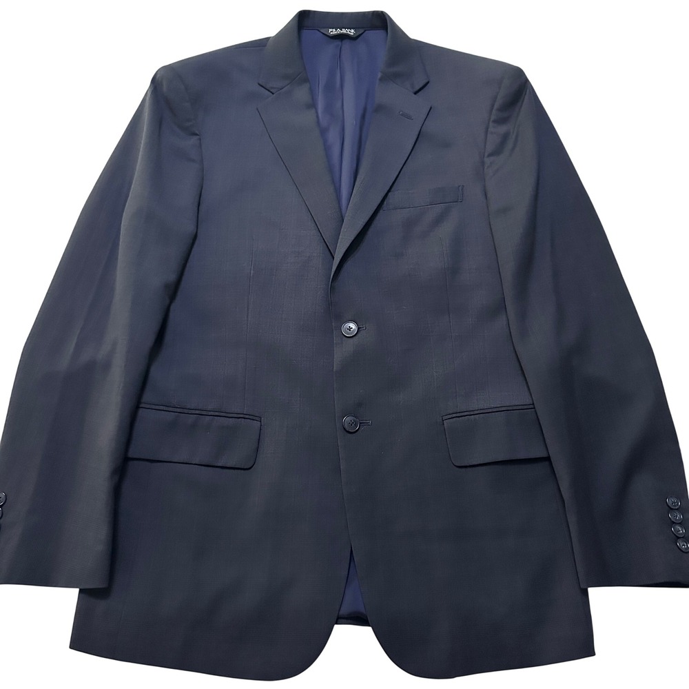 Jos A Bank Sport Coat Mens 40R Blue Wool Traveler's Collection Tailored Blazer